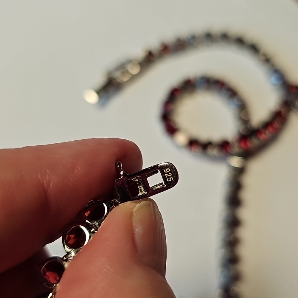 Rhodolite Garnet Tennis Necklace - Picture 3 of 5